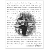 Lyrics -- In Memory of Terry -- 8x10 -- Gelato