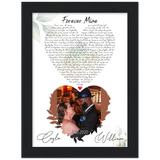 Lyrics Song -- Black Framed poster / 6”x8” -- William & Cayla