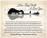 Music Lyrics Song --  Unframed 8''x 10'' -- How long will I Love You (Ellie Goulding)