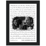Lyrics -- Dad adored his Lis -- Black framed 6x8 -- Gelato