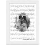 Lyrics Song -- White Framed poster / 6”x8” -- Nate & Terrie