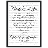 Music Lyrics -- Black Framed poster/ 12”x16” -- Rachel & Brandon 6-20-2020