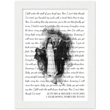 Lyrics -- Autumn & Skyler 05.07.2021 -- White framed 6x8 -- Gelato