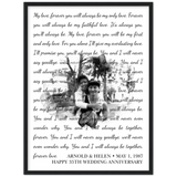 Lyrics -- Arnold & Helen May 1, 1987 -- Black framed 18x24 -- Gelato