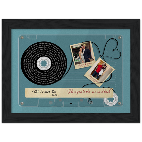 Cassette -- Stefanie & Dylan 10.16.2021 -- Black framed 6x8 -- Gelato