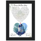 Lyrics -- Trevor & Rachel 06.24.21 -- Black framed 5x7 -- Gelato