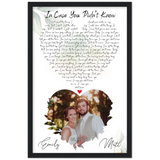Lyrics -- Emily & Matt 05-26-2017 -- Black framed 12x18 -- Gelato
