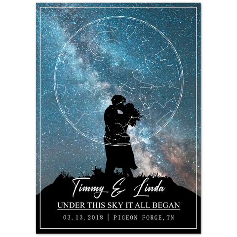 Star map -- Timmy & Linda 03/13/2018 -- 20x28 -- Gelato