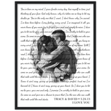 Lyrics -- Tracy & David 5/24/13 -- Black framed 18x24 -- Gelato