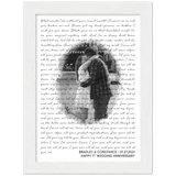 Lyrics -- Bradley & Constance 01/27/2021 -- White framed 6x8 -- Gelato