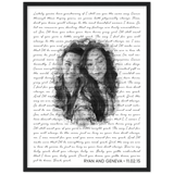Lyrics -- Ryan and Geneva 11/02/15 -- Black Framed 18”x24” -- Gelato