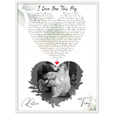 Lyrics -- Troy-Katie 09-03-11 -- White frame 24x32 -- Gelato