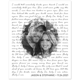 Lyrics Song -- Poster/ 8''x10'' -- Jason & Stephanie