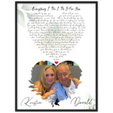 Lyrics Song -- Black framed poster/ 24"x 32" -- Kristin and Donald