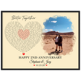 Lyrics Song -- Black framed poster/ 24"x 32" -- Stephanie & Joey