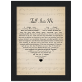 Lyrics -- Fall into me -- Black frame 6x8 -- Gelato