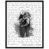Lyrics -- Jorge & Daisha 7-8-2020 -- Black frame 16x20 -- Gelato