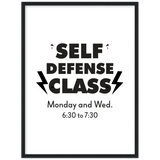 Lyrics -- Self Defense Class -- Black framed 18x24 -- Gelato