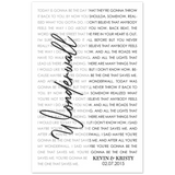 Lyrics -- Kevin & Kristy 02.07.2015 -- 11x17 -- Gelato