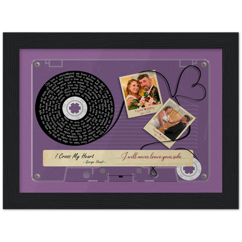 Cassette -- Crystal and Jeffrey July 3 2021 -- Black framed 6x8 -- Gelato