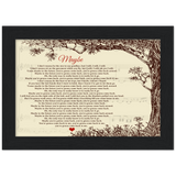 Lyrics -- Maybe -- New style 2 -- Black framed 5x7 -- Gelato