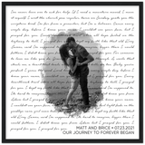 Music Lyrics Song -- Black Framed square/ 20''x20'' -- Matt and Brice