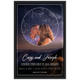 Star map -- Casy and Joseph 3/02/2017 -- Black framed 12x18 -- Gelato