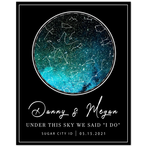 Stars Map -- Poster 8"x10" -- Danny & Megan