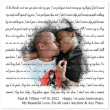 Lyrics Song -- poster 20''x 20'' -- Paul & Tiffany 07/01/2022