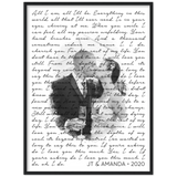 Music Lyrics Song -- Black framed 24"x 32" -- JT & Amanda