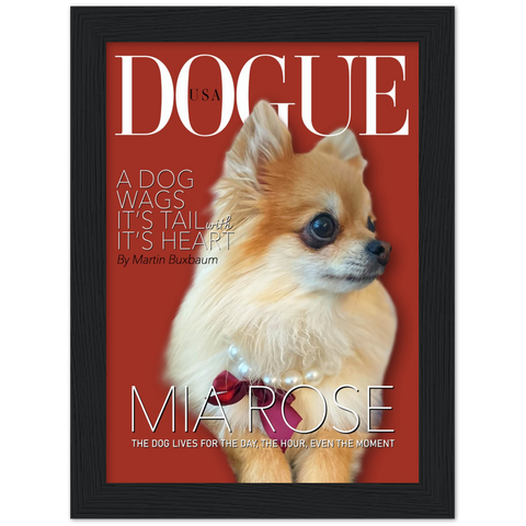 Dog poster -- Mia Rose style 3 -- Black framed 6x8 -- Gelato
