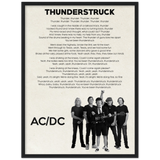 Lyrics -- Thunderstruck -- Black frame 18x24 -- Gelato