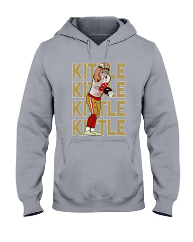 George Kittle American Football Graphic Design Short Sleeve  -- Grey